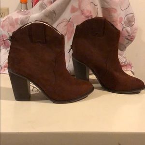 Brown Suede Booties